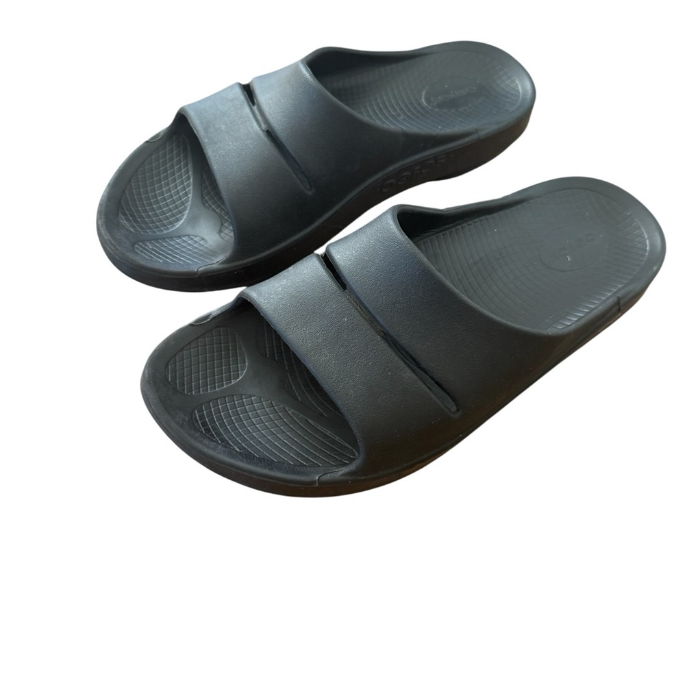 OOFOS Black Slide Sandals m13 EU 46